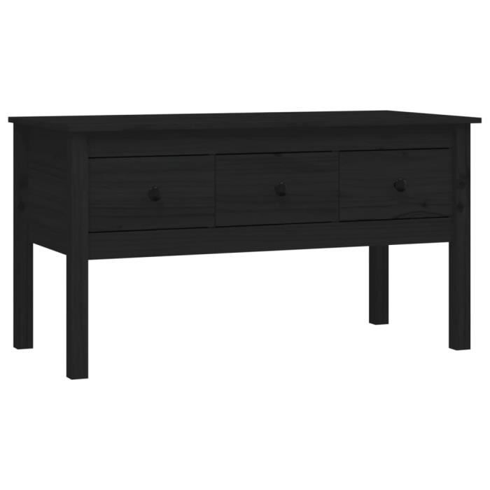 VidaXL Table basse Noir 102x49x55 cm Bois massif de pin 820945