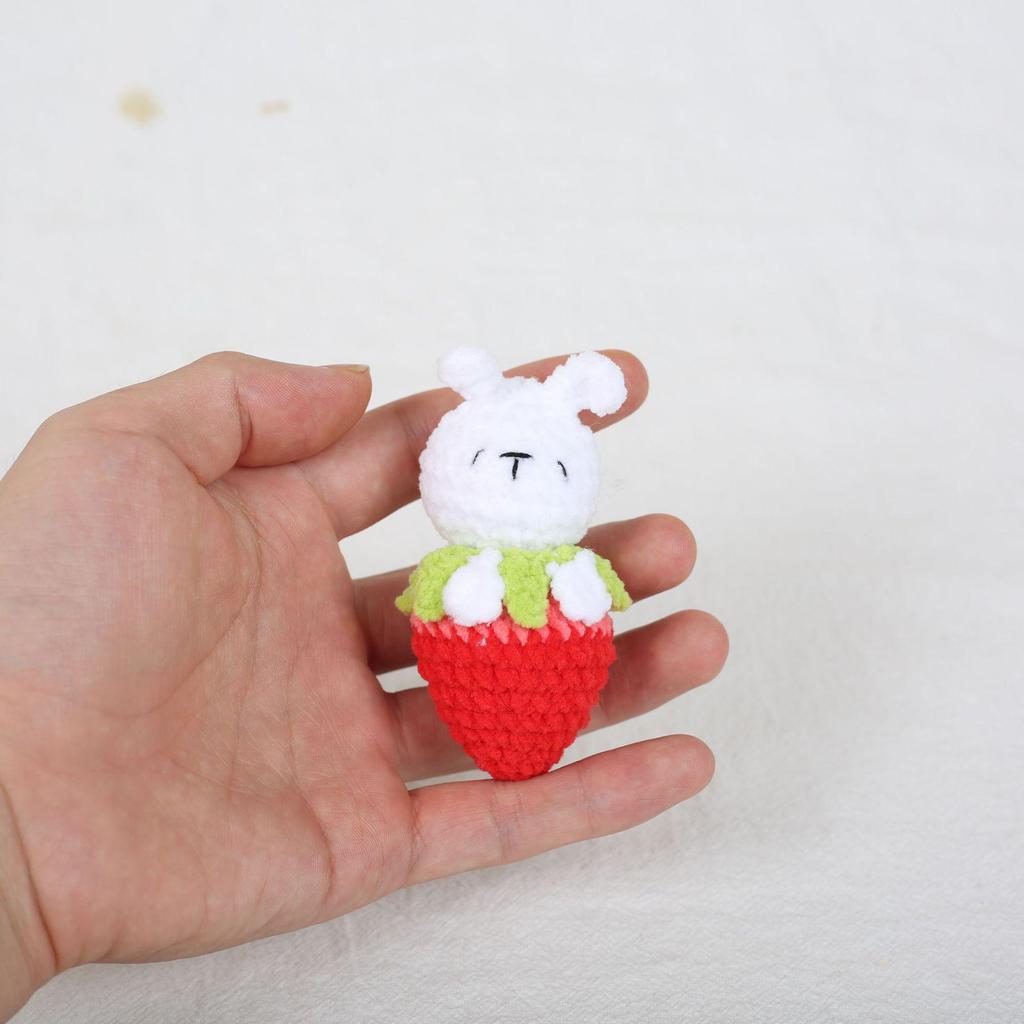 Fruit Rabbit Keychain Plush - Cute Watermelon, Lemon, Carrot, Pear & Strawberry Charms for Kids' Bags