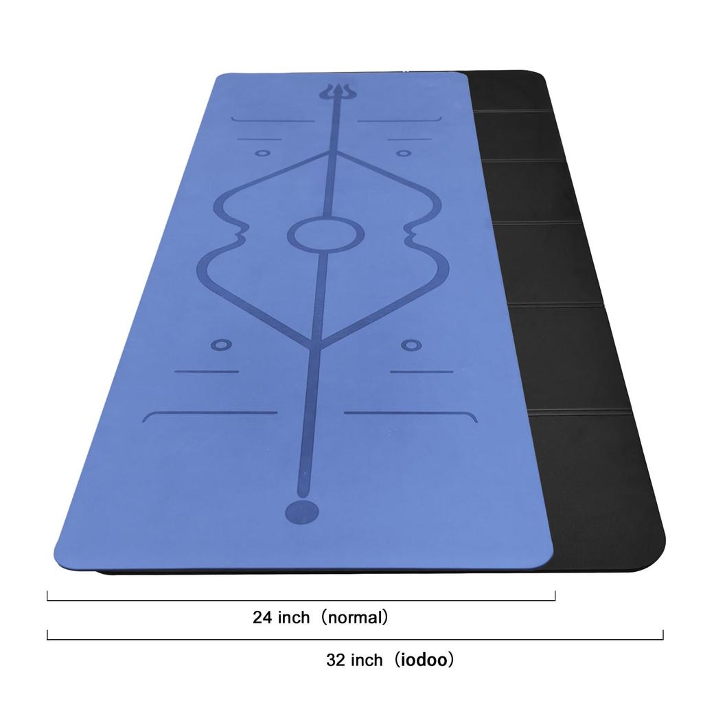 Iodoo Sammenleggbar Yoga x x Ekstra Tykk og Sammenleggbar Yogamatte for Reise med Lerret Bære TPE Trenings Pilates Matte Matte, 72"L 32"B 0.32", Bred, Veske,