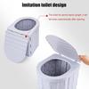 Car Toilet Seat Outdoor Travel Emergency Portable with Cover Car Commode, Foldable PVC Durable Trash Can, Load-Bearing 150kg