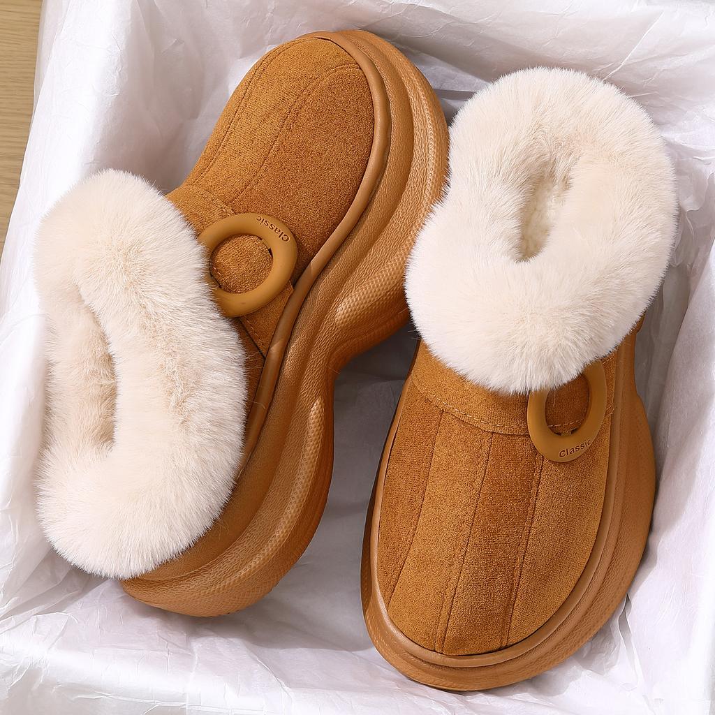 Cotton slippers winter new room plush warm comfortable thick bottom heightening super fire ins cotton mop
