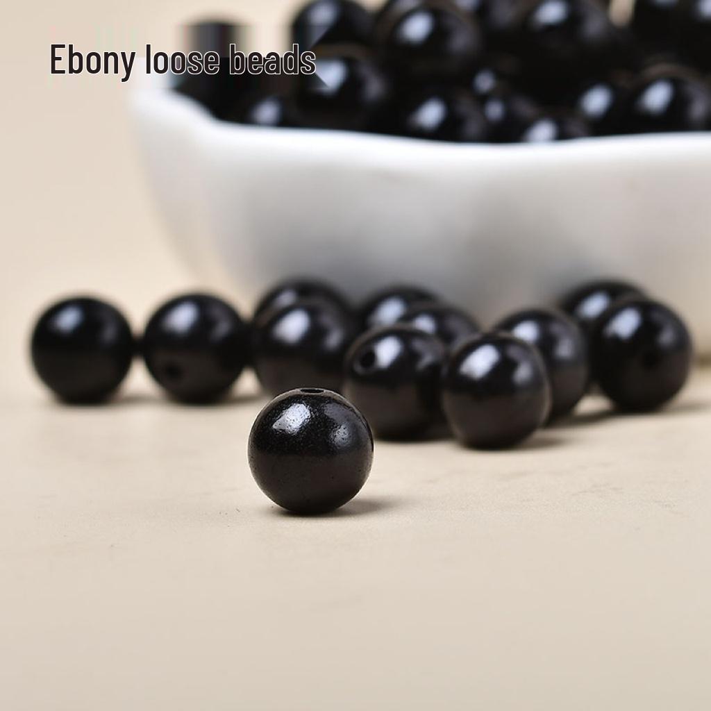 Ebony Wood Beads: 108-Piece DIY Handmade Buddhist Bracelet Spacer Set