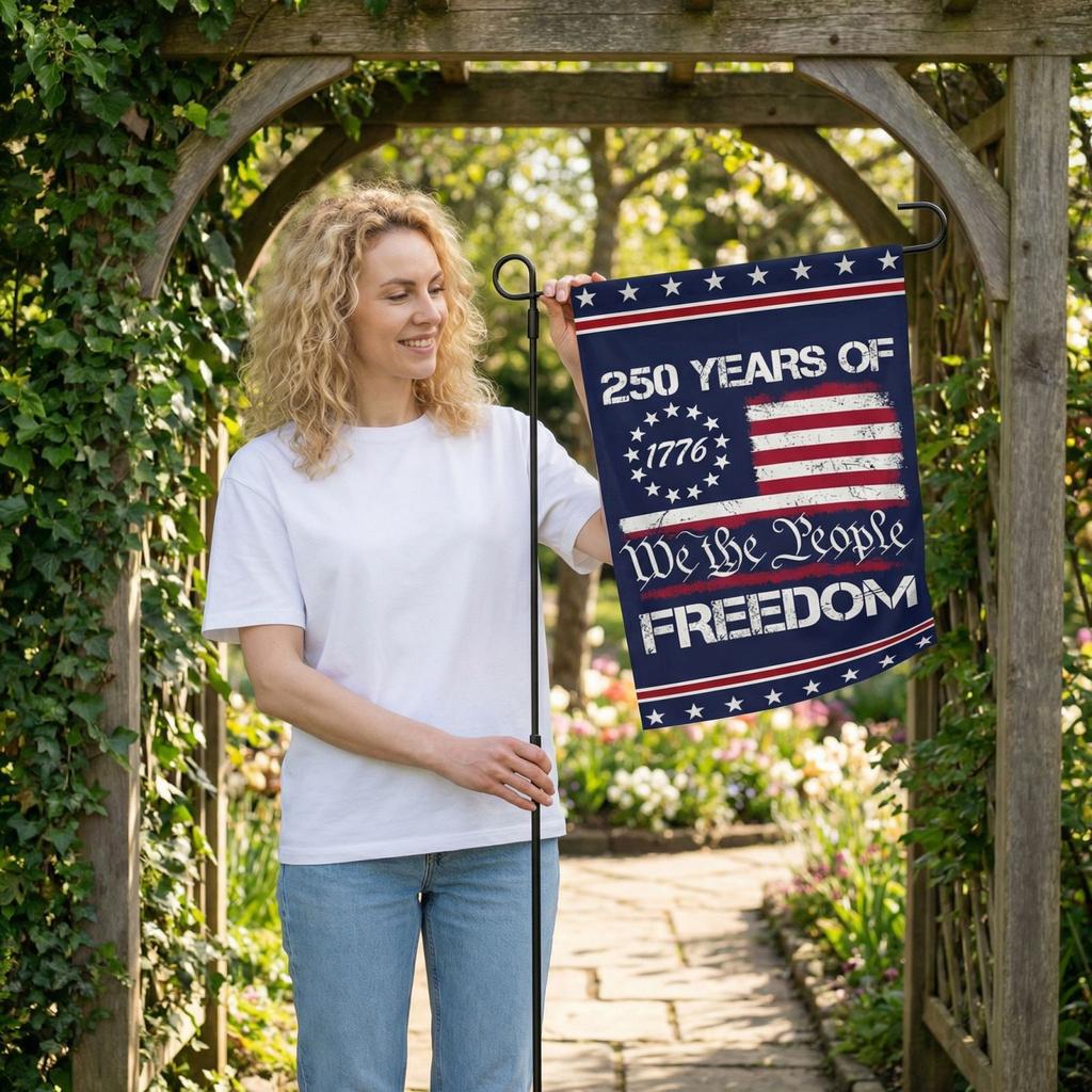The People 1776-2026 Flag Memorial Day Patriotic 250th Birthday 250 Years United States Indoor Garden Decoration (250 YEARS)