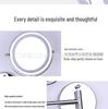 Dual-Sided LED Wall-Mounted Makeup Mirror with Magnification and Fill Light for Punch-Free Hotel Bathroom Use