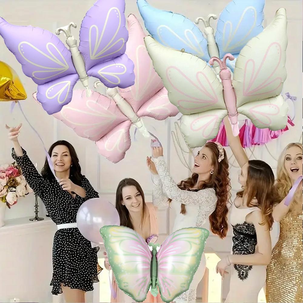 4pcs/set Butterfly Foil Balloons Spring Themed Party Decorations for Birthdays, Wedding Bridal Showers, and Baby Showers Gifts