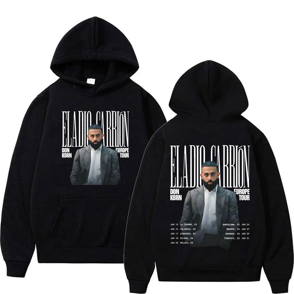 Rapper ELADIO CARRIÓN DON KBRN WORLD TOUR 2025 Hoodie Hip Hop Fashion Autumn/Winter Oversized Sweatshirt Fleece Streetwear