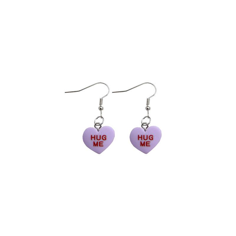 Acrylic Resin Earrings Personalized Love Letter Bemine Hugme Resin Earrings