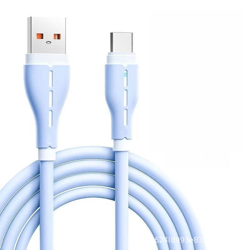 Silicone Luminous 120W Fast Charging Data Cable for Huawei, Vivo, Oppo, Apple 15/16, and Android Devices