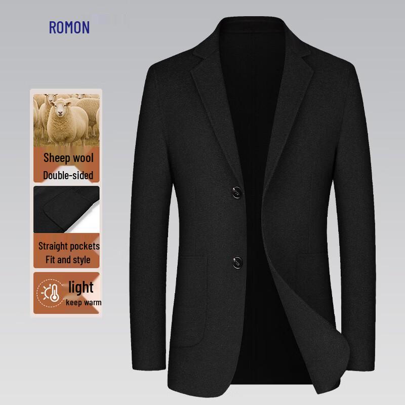 Romon Men s 100% Wool Double-Faced Business Casual Blazer L/175