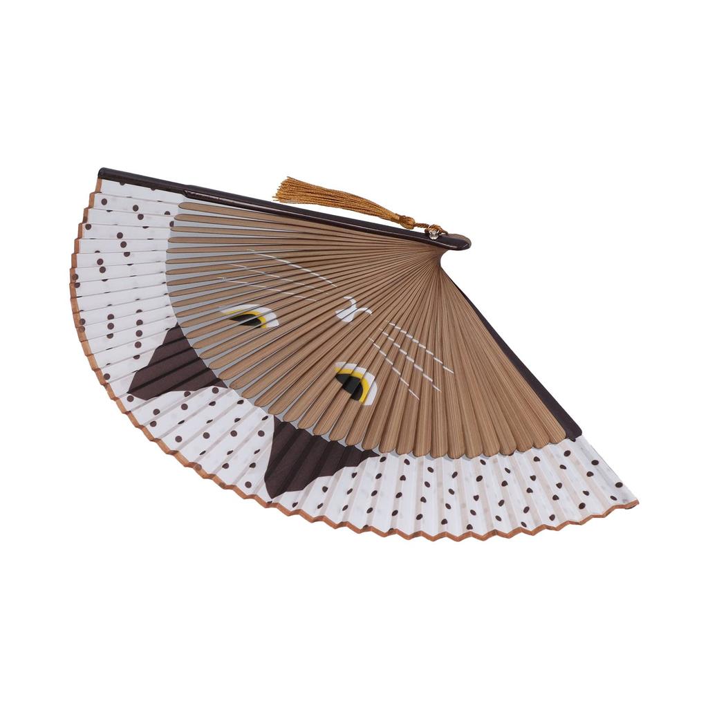 xuuyuu Classic Traditional Cat Decorative Summer Day Fireworks Summer Japanese Clothing Heatstroke Gift for Friends Fan, Fan, Hand-Painted, Women's