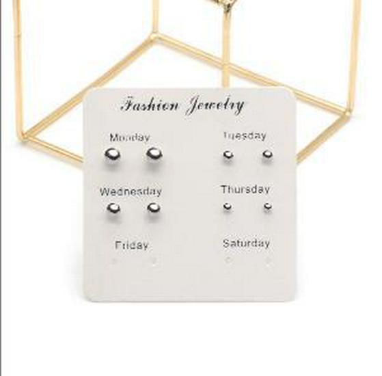 Creative Korean Color-Retaining Steel Needle Earrings Set: One-Week Style