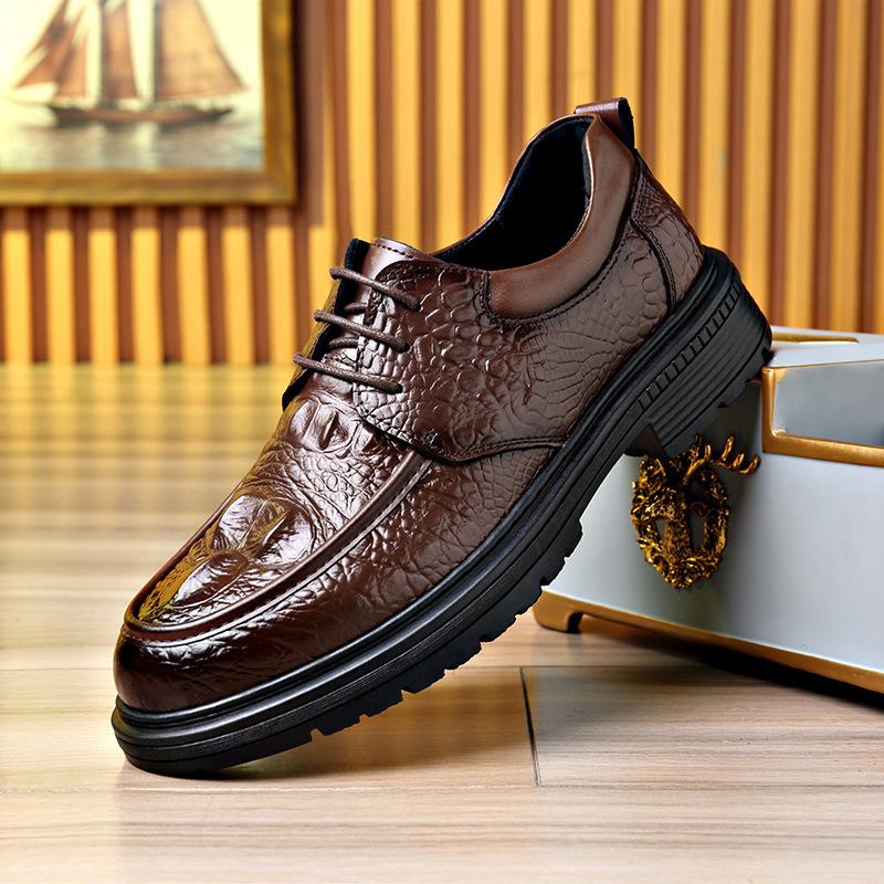 

Spring new men s casual leather shoes platform soft leather shoes trendy men s shoes Baita driving shoes leather shoes 44