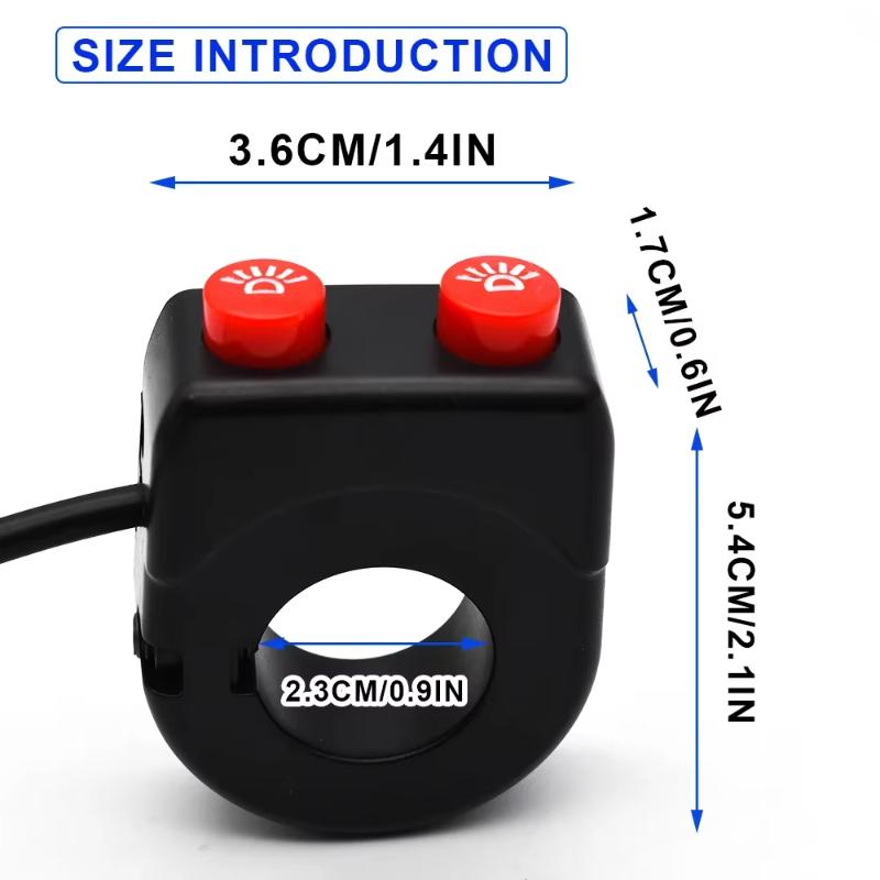 Motorcycle Control Headlight Horn 2-function Switch 22 Handlebar Tube Diameter 2-in-1 Combination Switch Motorcycle Accessories