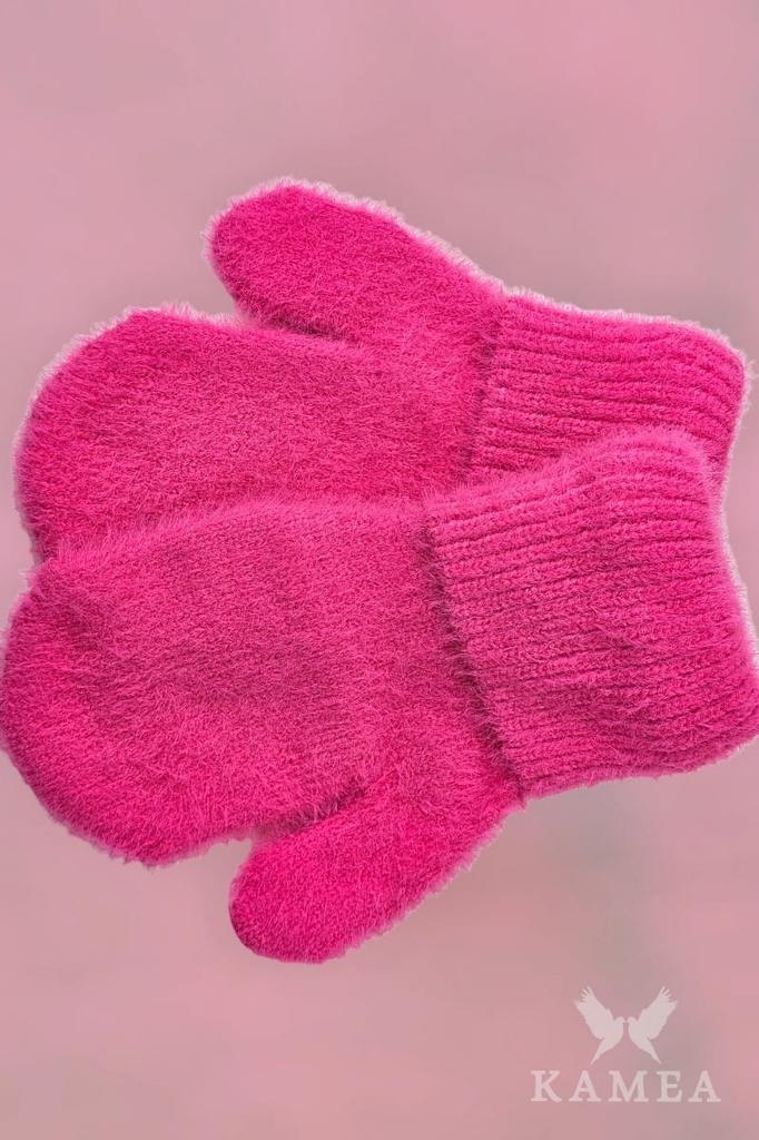 Benita Fleece-Lined Mittens, Raspberry Color