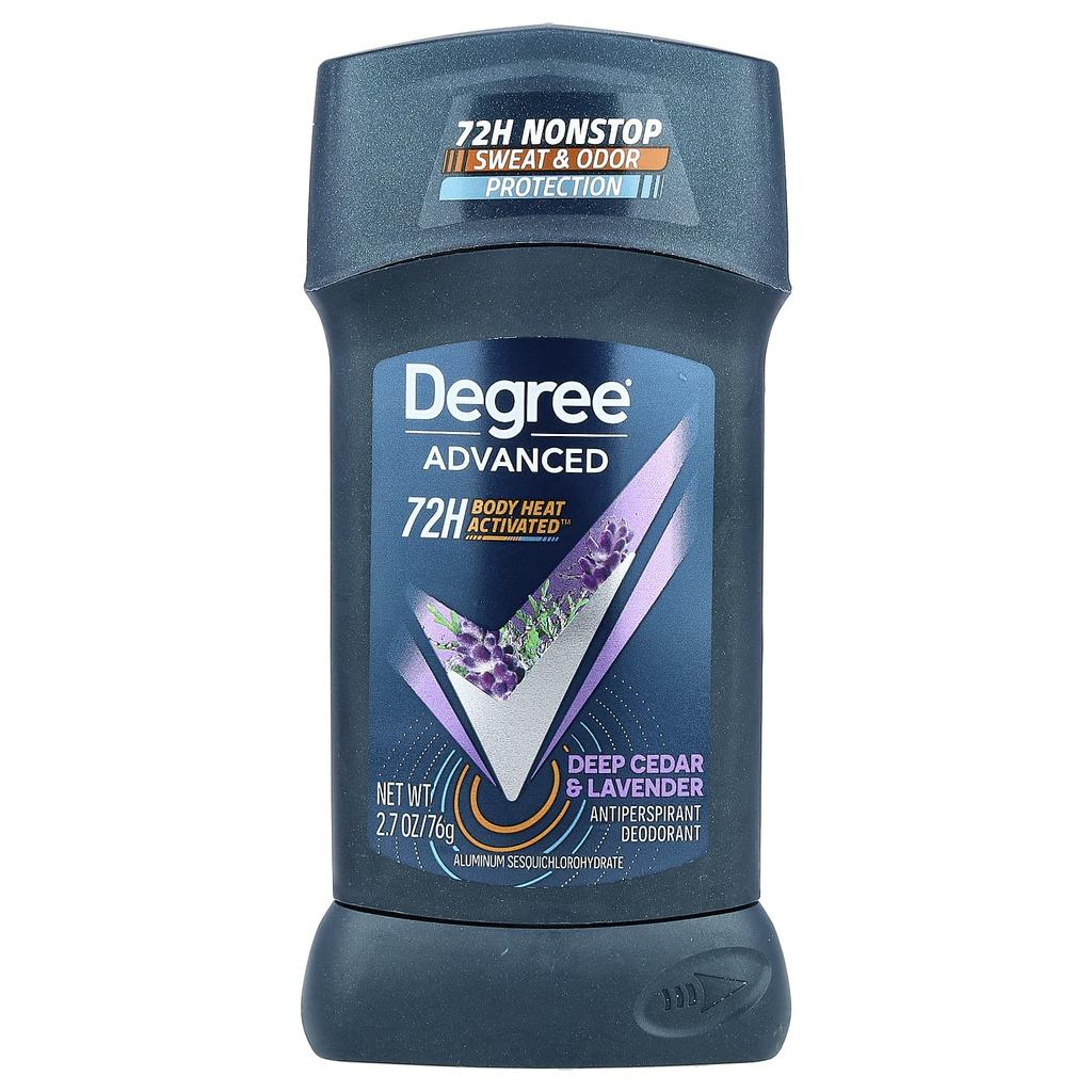Degree Advanced, 72H Body Heat Activated™, Antiperspirant Deodorant, Deep Cedar & Lavender, 2.7 Oz (76 G)