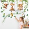 Cartoon Animal Wall Stickers Bird Swinging Removable Mural Art for Children Nursery Room Decoration Self Adhesive Decals
