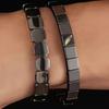 Schmuck Schwarze Gallensteine Armband Elastisch Herren Armreif Quadratische Perlen Armband für Männer und Frauen