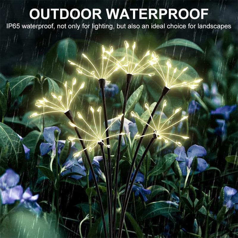 Solar LED Small Firework Fairy Light Outdoor Garden Lawn Light Waterproof for Pathway Yard Patio Landscape Decor Lighting