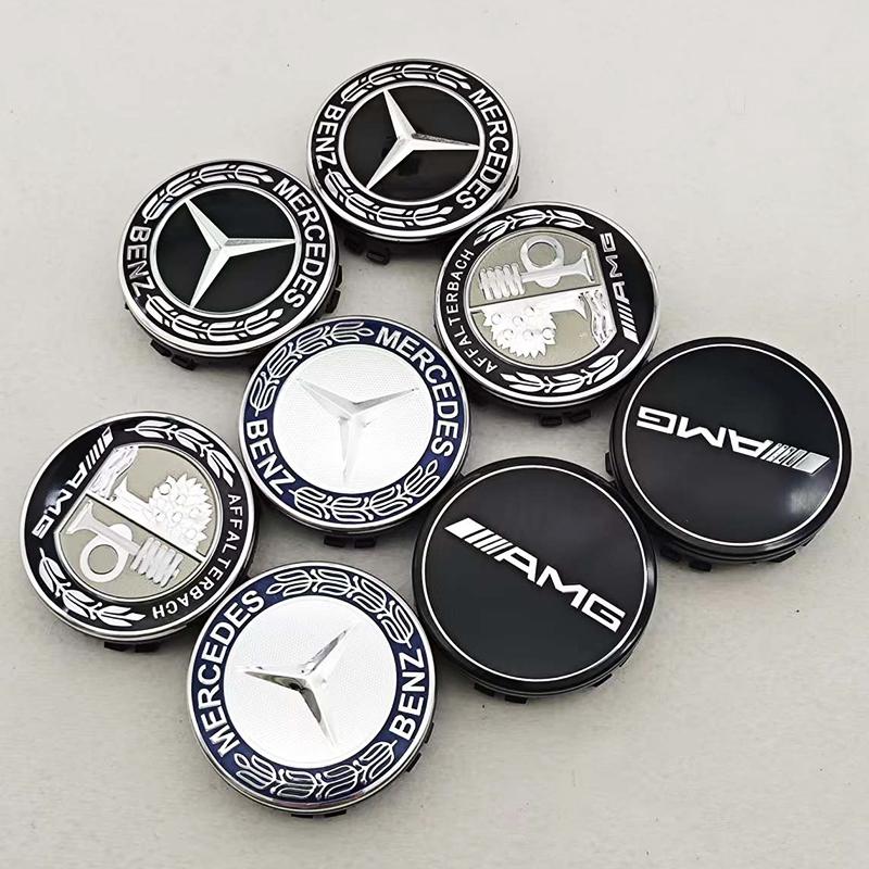 4Pcs 75mm Car Floating Wheel Center Hubcaps For Mercedes Benz W204 205 A B C E S CLA CLK ML GLK GLA GLB GLC CLA AMG Accessories