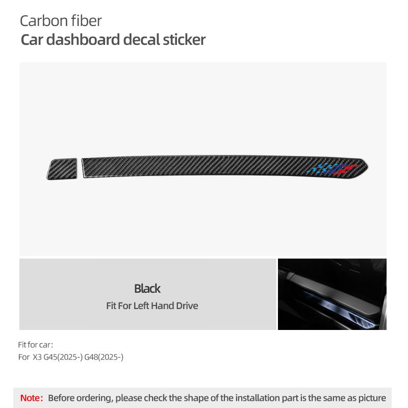 Real Carbon Fiber For BMW X3 G45 G48 2025- Instrument Trim Strips Stickers Dashboard Panel Tuning Cover Car Interior Accessories