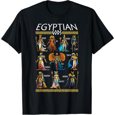 Egyptian Gods Ancient Mythology Pharaoh Anubis Thoth Horus T-Shirt(1)