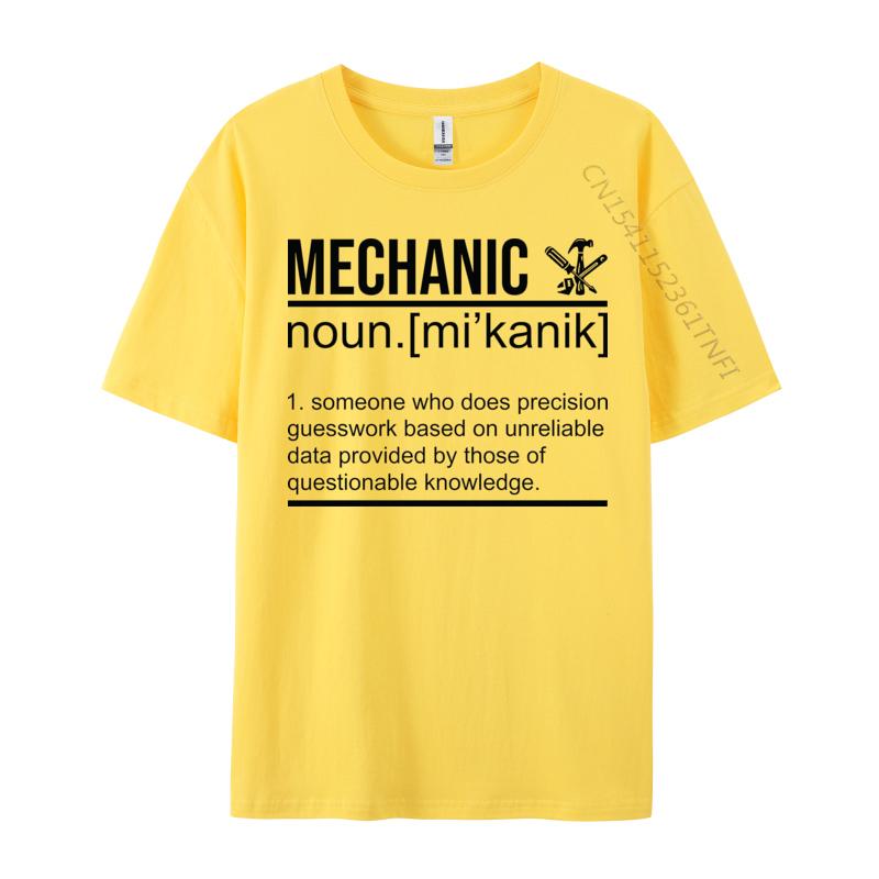 Mechanic Funny Definition Tshirt Tops  Tees Special All Cotton Normal T Shirt Letter Text Printed TShirt