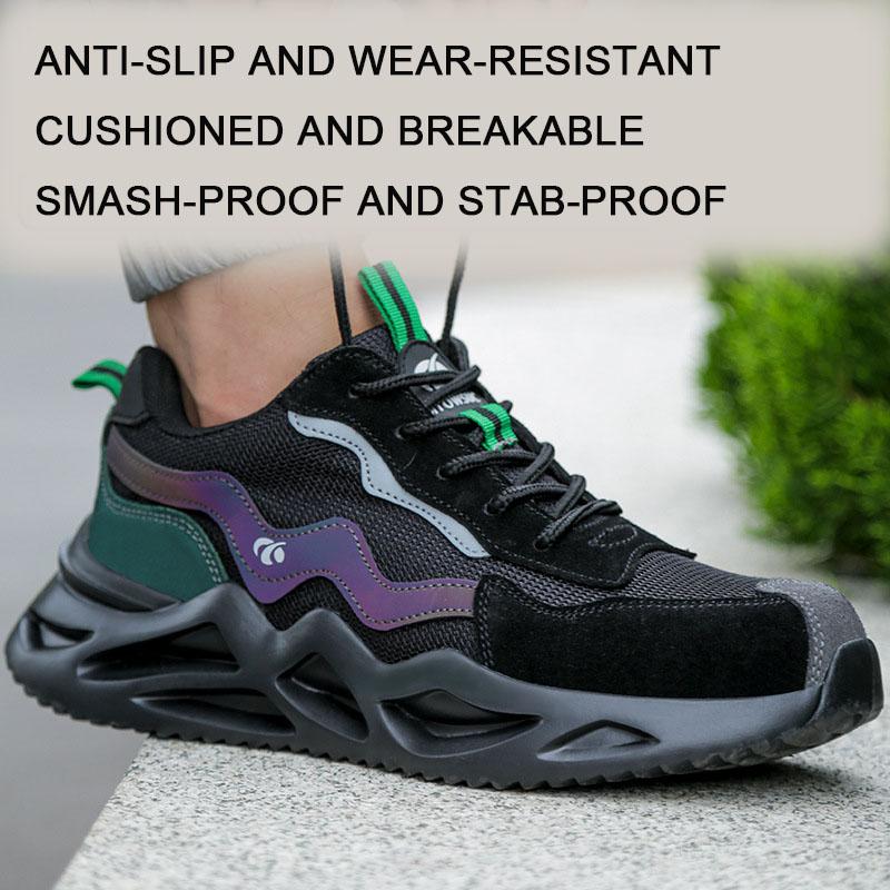 

Oulylan Safety Shoes Men s Work Safety Boots Plastic Toe Lightweight Working Sneakers Anti-stab Anti-smash Work Boots Men 46