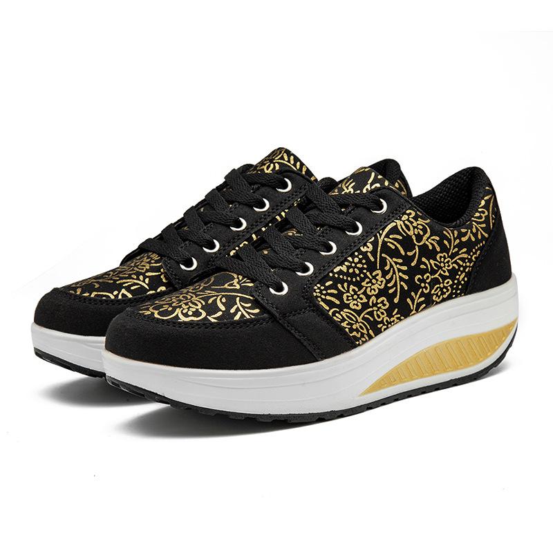 Rocking shoes women's new outdoor casual women's single shoes mesh thick-soled heightening shoes sports women's shoes autumn travel shoes