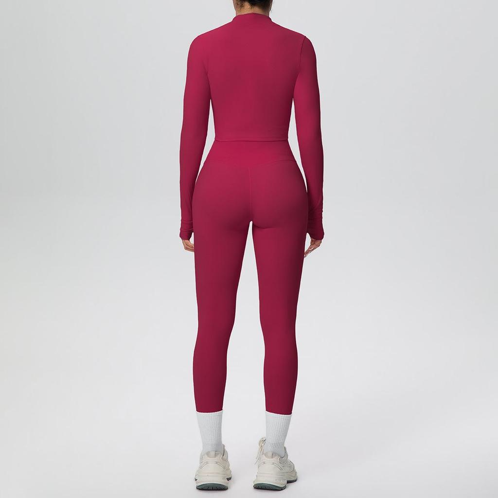 Three-Piece Yoga Set: Cross-Back Sports Tank, Zipper Jacket, High-Waisted Butt Lifting Leggings