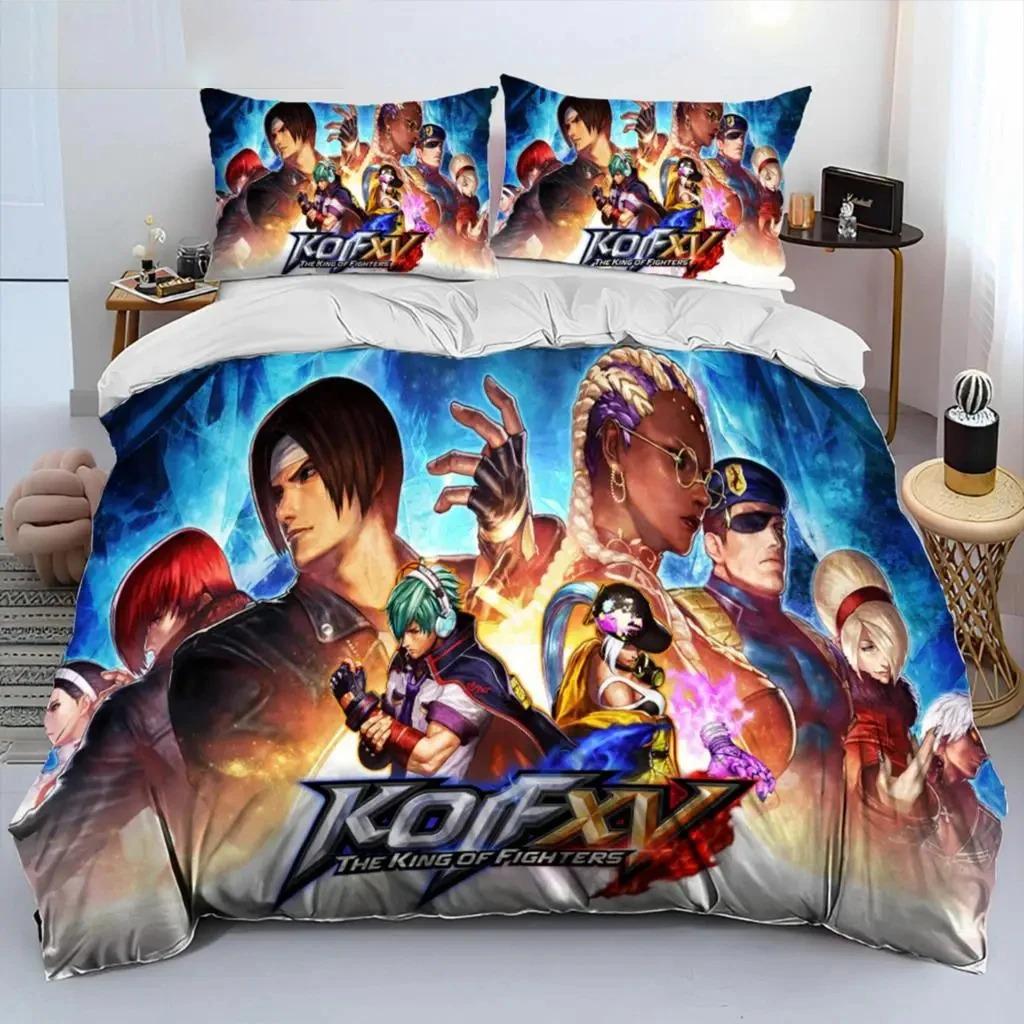 Game King Of Fighters Retro Bedding Set Boys Girls Twin Queen Size Duvet Cover Pillowcase Bed Kids Adult Home Textileextile Tool