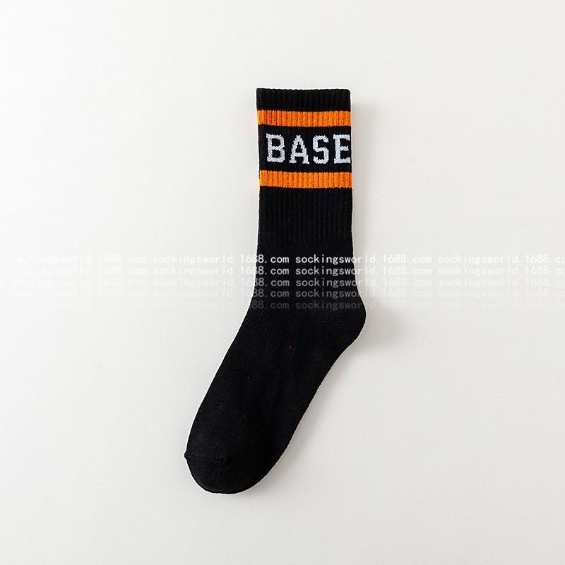 

2025 Harajuku Hip Hop Sport Socks Men Street Skateboard Cotton Socks Basketball Football Cycling Calcetas Red Orange White Color 36-42 чёрный
