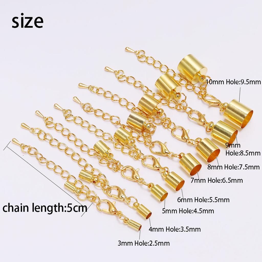 10 teile/los Quaste Lederband Ende Spitze Kappen Verlängerung kette Karabinerverschlüsse Anschlüsse Für DIY Halskette Schmuck, Die Entdeckungen