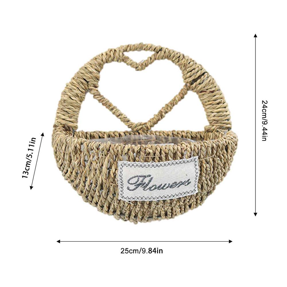 

Ratten Flower Basket Woven Wall-Mounted Storage Organizer Decorative Wall Basket Durable Plant Basket For Party Wedding Storage небесно-голубой