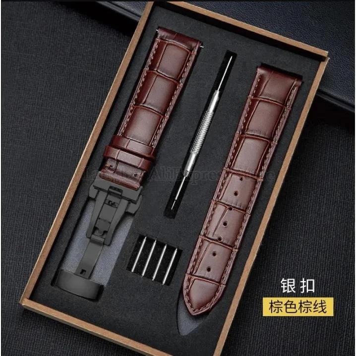 Echtes Lederarmband 14/16mm 18mm 20mm 21mm 22mm 24mm Uhrenarmband mit Box Faltschließe Ersatzarmband Uhrenzubehör