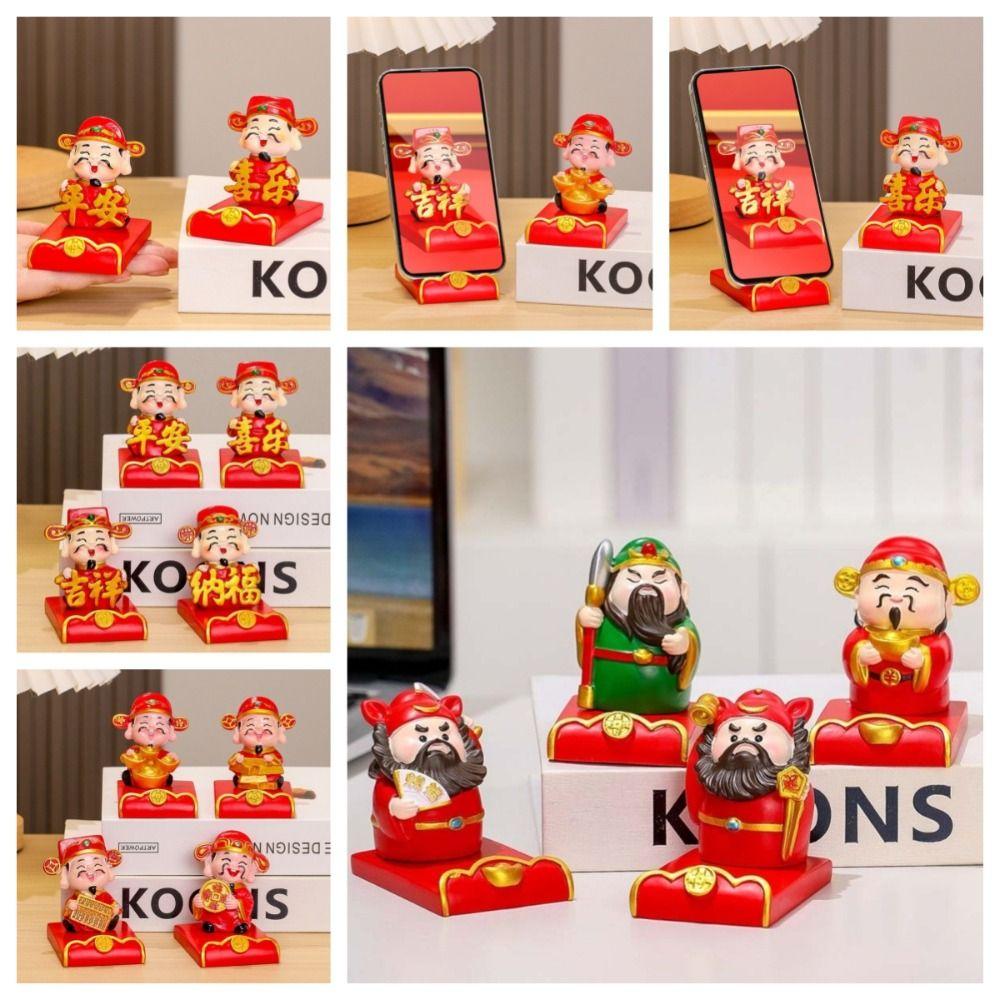 Chinese God Chinese Wealth God Ornament Mobile Phone Stand Spring Festival