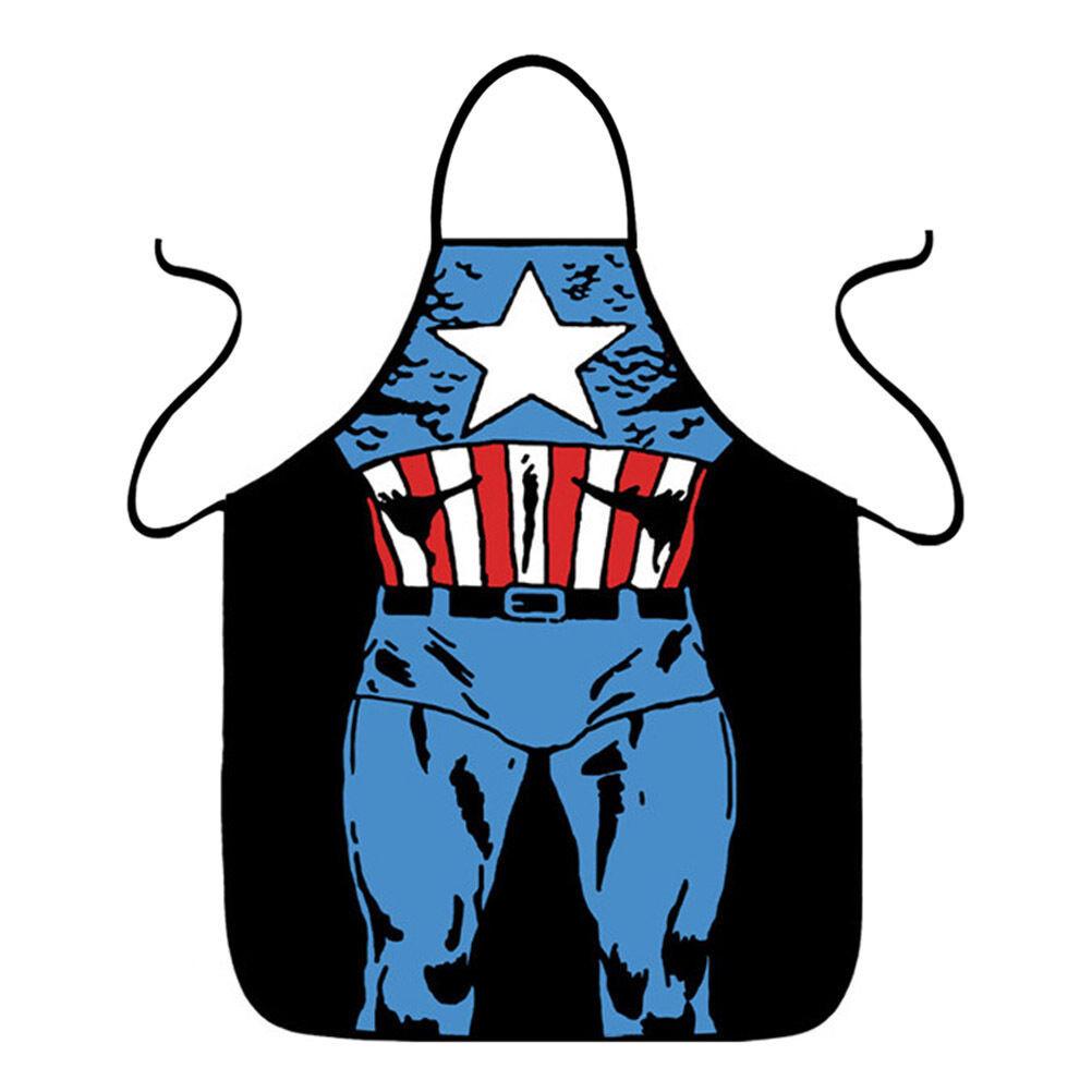 Women Kitchen Men Bib Aprons Comic Superhero Costume Apron Gift Funny