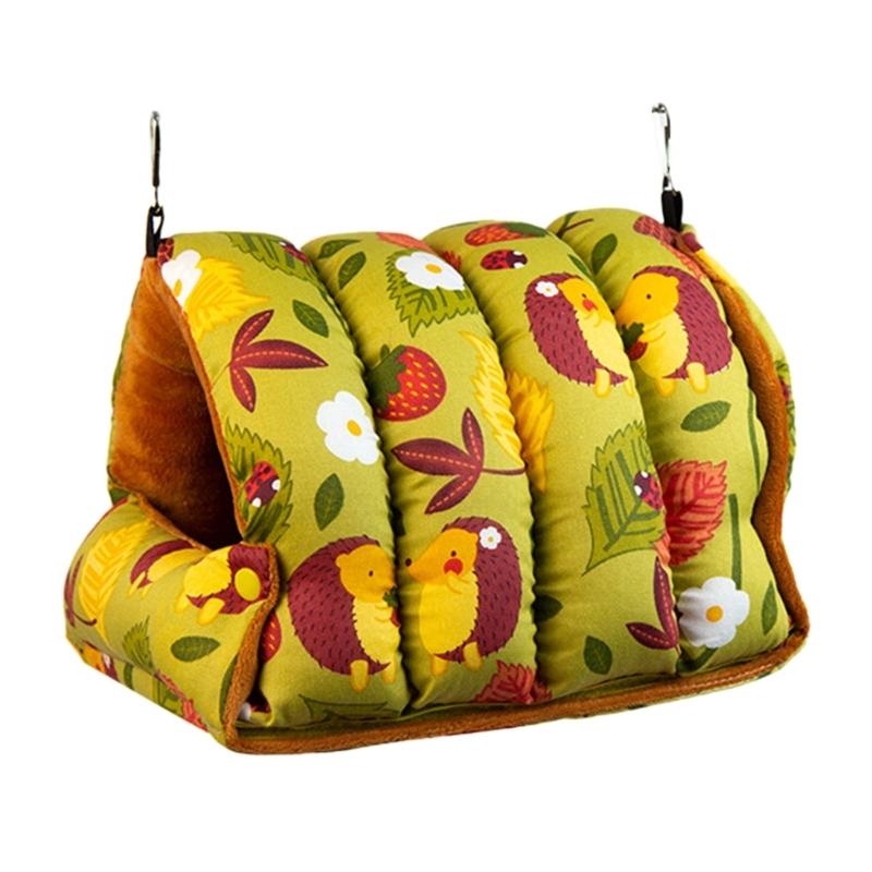 

Velvet Pet Hamster Cage House Hanging Nest Parrot Parakeet Cockatiel Warm Bed Hammock Small Birds Winter Toy Windproof S жовтий/гірчичний
