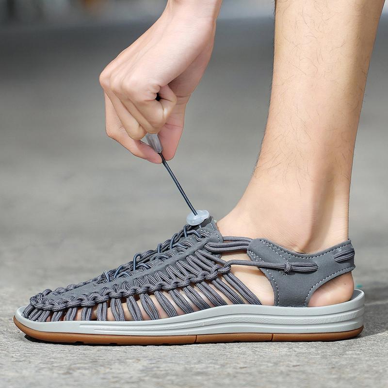 Fashion Summer Brand Men Shoes Fashion Hand-woven Men Sandals 2025 Comfy Breathable Men Casual Shoes Outdoor Light Beach Sandals Shoes