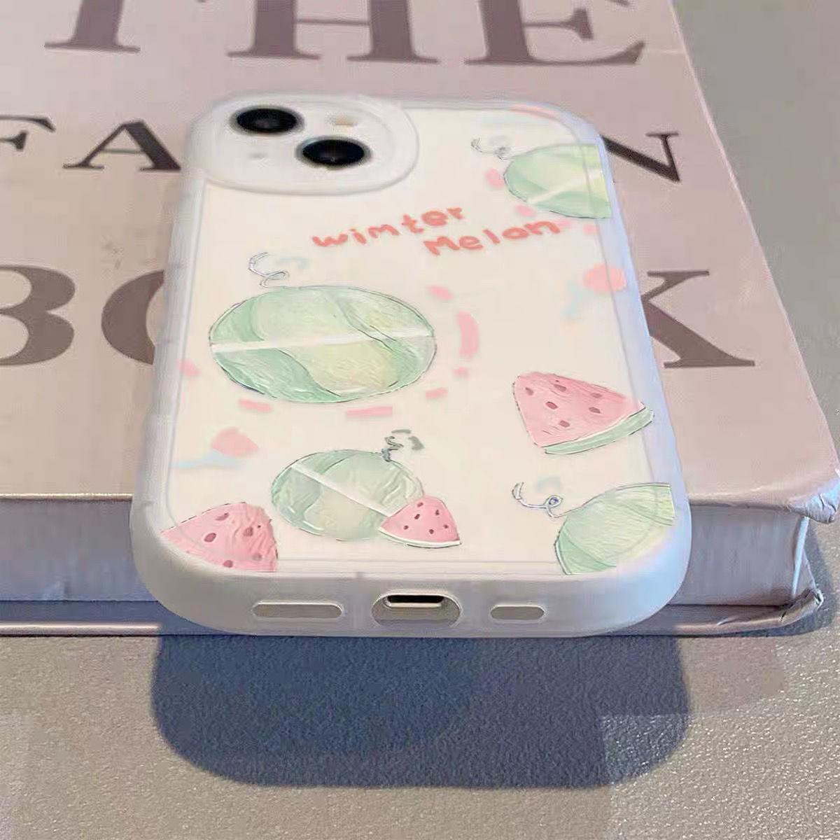 

Oil Painting Watermelon for IPhone16promax Mobile Phone Case for Apple 15 New Style 14 Matte 13 Soft Case 12 For Apple 6