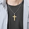 Hip Hop Style Refracted Light Titanium Steel Cross Necklace Mens Personality Niche Pendant Accessories