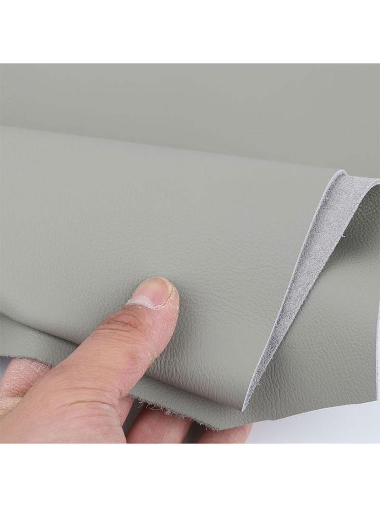 Light Gray Pebbled Cowhide Leather Upholstery for Sofa, Seat, Headboard, and Car Seat Cover