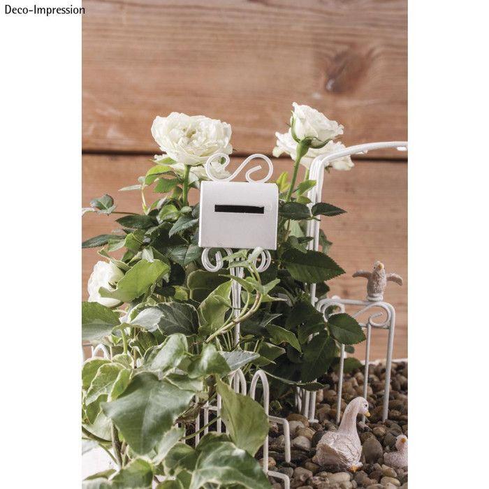 Décoration de jardin miniature - Rayher - Boîte aux lettres en fer blanc - Simple face - Extérieur - 3x2x19 cm