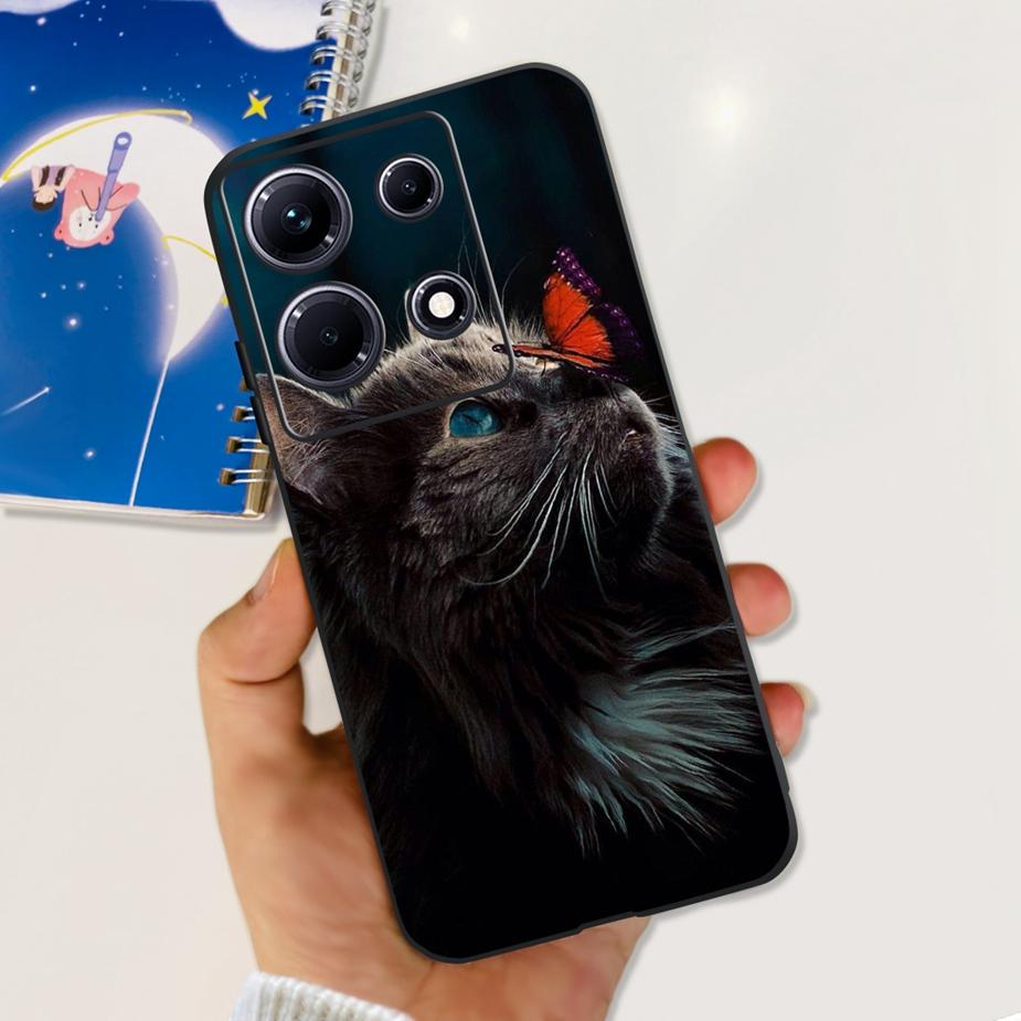 For Infinix Note 30i Case X6716 Stylish Cat Flowers Painted Cover Soft Silicone Phone Case For Infinix Note 30 Pro Note30 Bumper