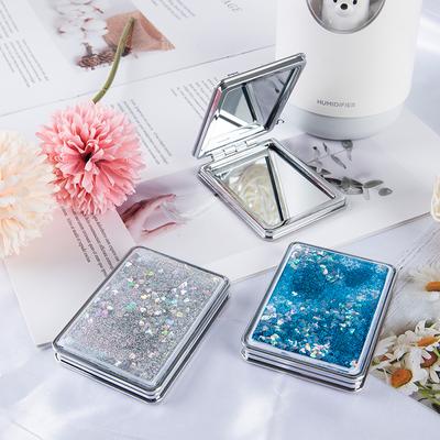 Mini kapesní kosmetické zrcátko Kreativní kosmetická kompaktní zrcátka s tekoucím pískem