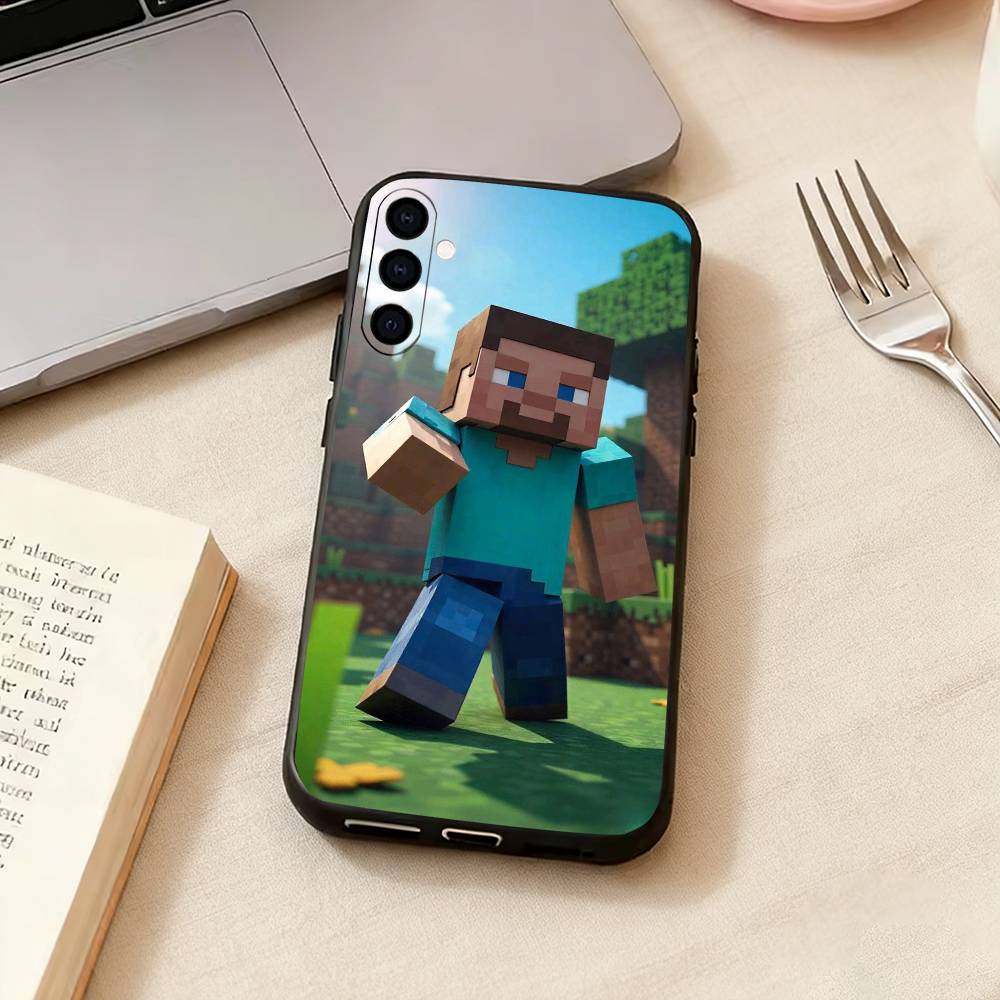 G-Green P-Pixel M-Monster Creeper Phone Case For Samsung Galaxy A73,A72,A71,A70,A53,A52,A51,Others Soft Black Cover Samsung a40