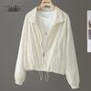 Women's Lightweight Loose Lapel Drawstring Jacket