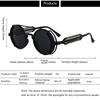 Pc Sunglasses Steam Punk Double Spring Leg Glasses Fashion Trend Round Sunglasses
