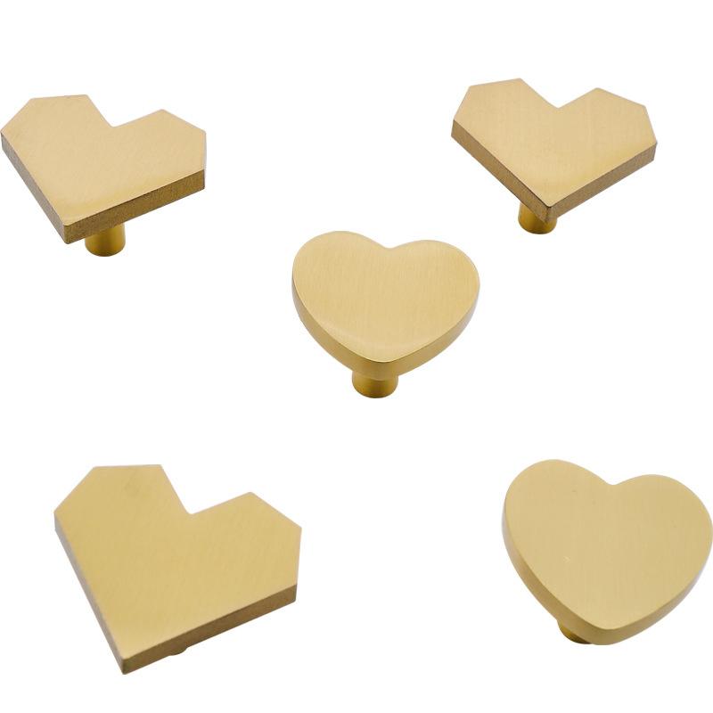 1pc Brass Love Single-hole Cupboard Door Handle Modern Luxury Simple Gold Drawer Cupboard Shoe Cabinet Handle