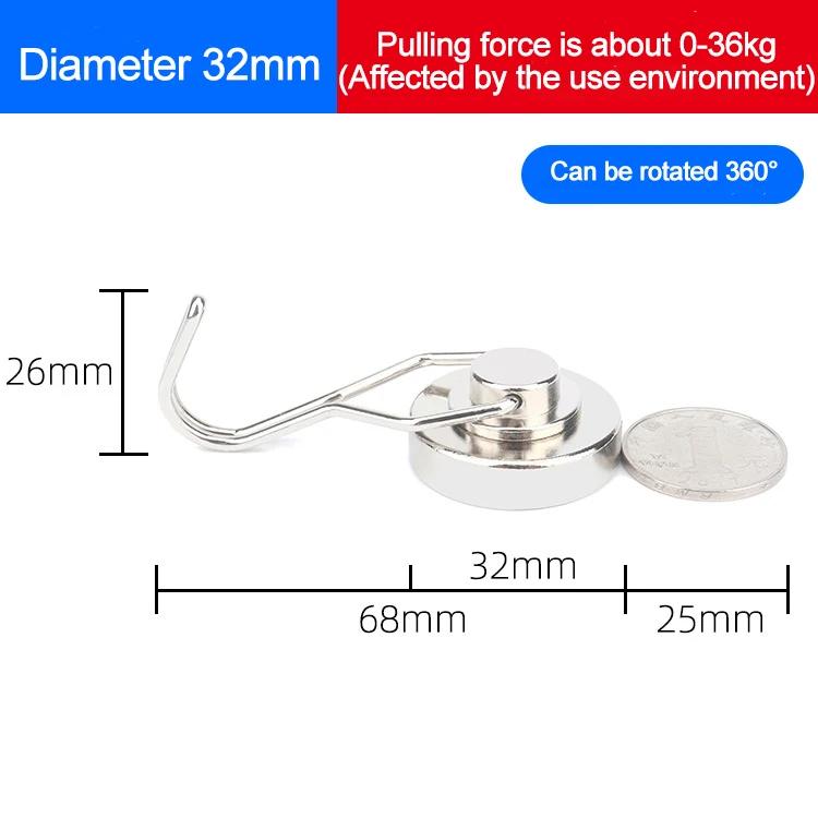 Cârlig magnetic rotativ de 360 ​​de grade, cârlige puternice, magnet, super perforator, autoadeziv, suport pentru chei de perete, suport magnetic pentru chei