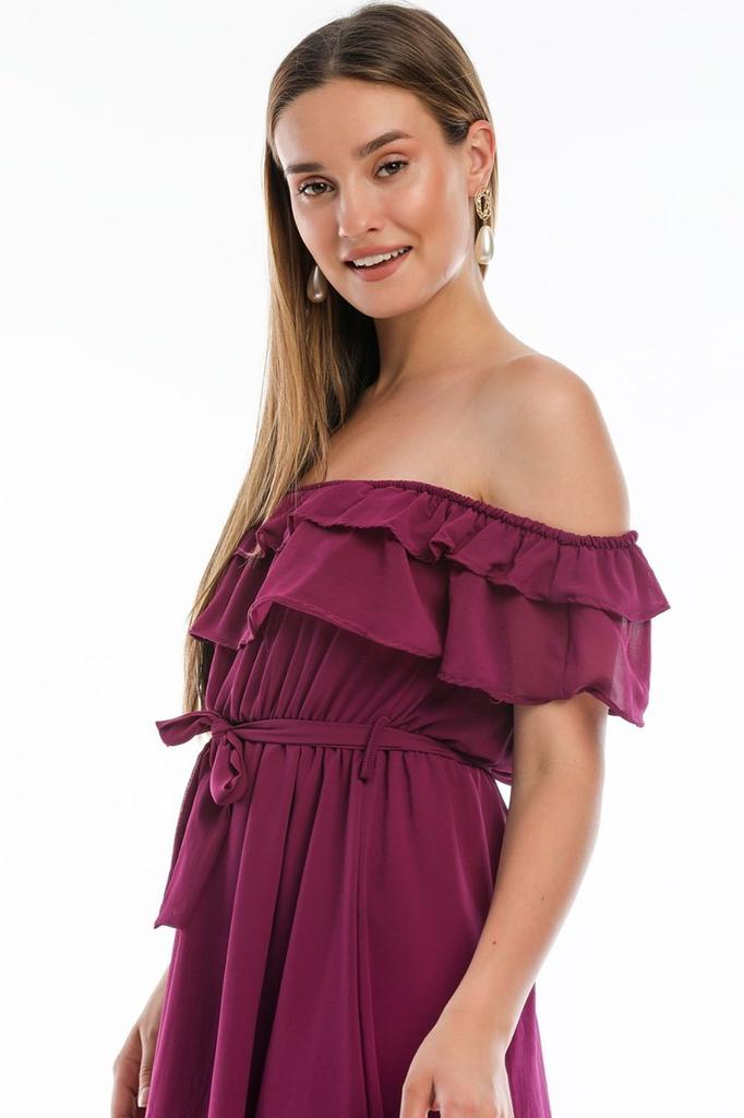 Damska sukienka w dużym rozmiarze Madonna Sukienka z kołnierzykiem w dużych rozmiarach